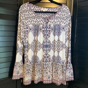 Style & Co Boho Bell Sleeve Tunic Top